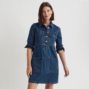 Madewell Denim Popover Mini Shirtdress